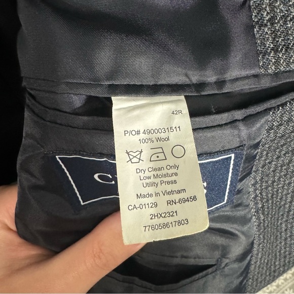 Chaps 100% Wool Black Two Button Sports‎ Coat/Blazer Size 42R - Picture 5 of 7